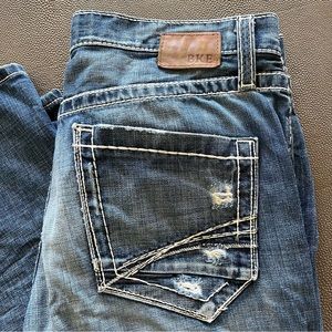 BKE Men’s Distressed Denim Tyler Straight Jean - 34XL